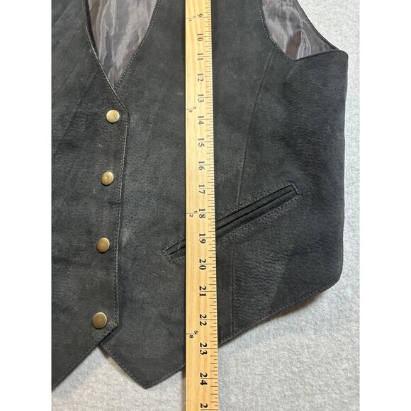 Ivy Club Classics Men’s Large Leather 4 Button Vest Black Velvet Satin‎ - Picture 5 of 12